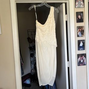 Crème colored cocktail dress… one shoulder